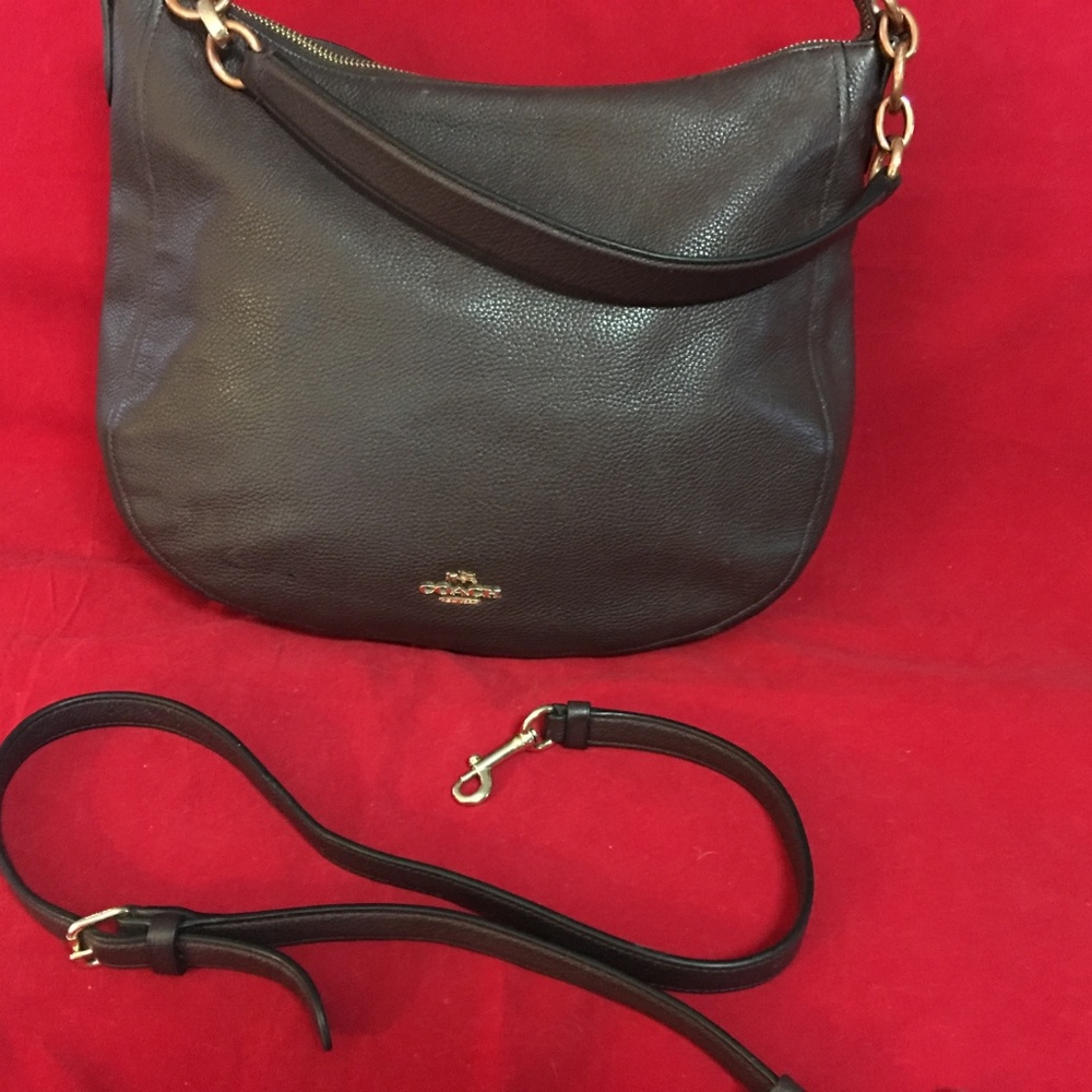 SOLD! COACH CHELSEA 32 Oxblood Brown Hobo XBody - Picture 4 of 8
